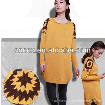Suéter de punto de gran tamaño de algodón y acrílico 12STC0868 para mujer